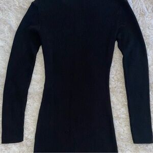 Prettylittlething shape black zip through sweater dress